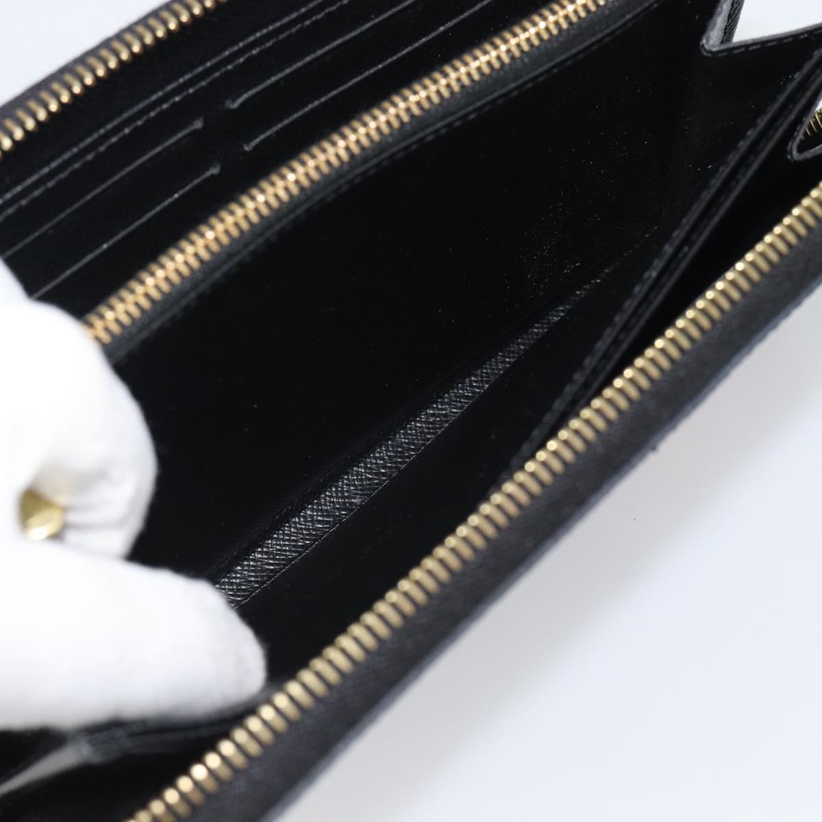 LOUIS VUITTON Epi Flower Zippy Wallet Long Wallet Black M62296 LV Auth 192465V