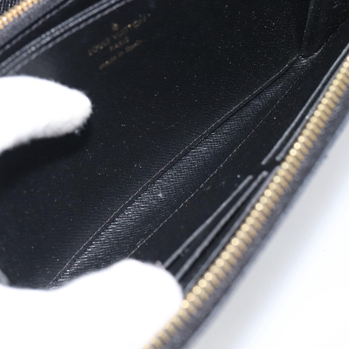 LOUIS VUITTON Epi Flower Zippy Wallet Long Wallet Black M62296 LV Auth 192465V