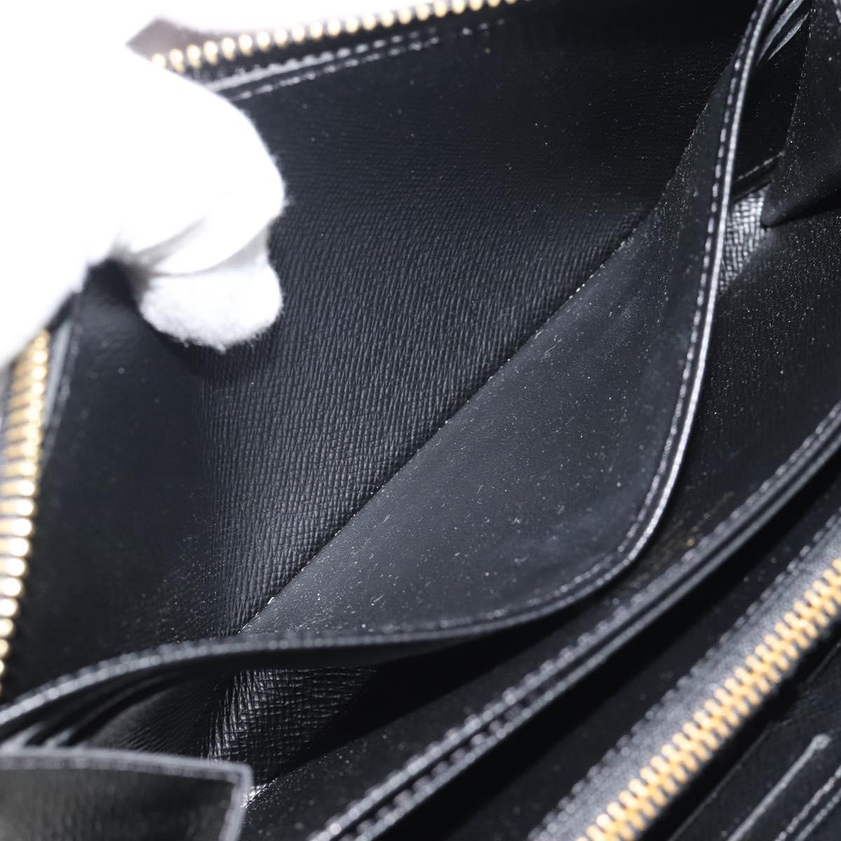 LOUIS VUITTON Epi Flower Zippy Wallet Long Wallet Black M62296 LV Auth 192465V