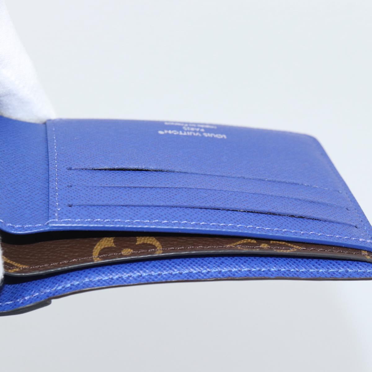 LOUIS VUITTON Monogram Macassar Portefeuille Multipull Wallet Blue Auth 192469M