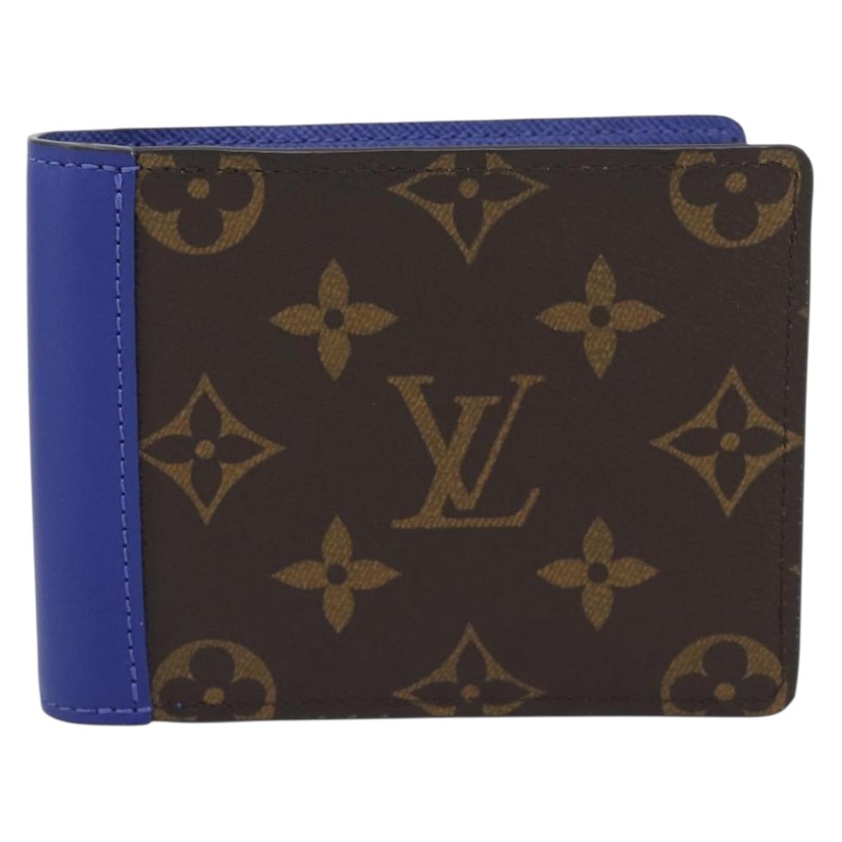LOUIS VUITTON Monogram Macassar Portefeuille Multipull Wallet Blue Auth 192469M