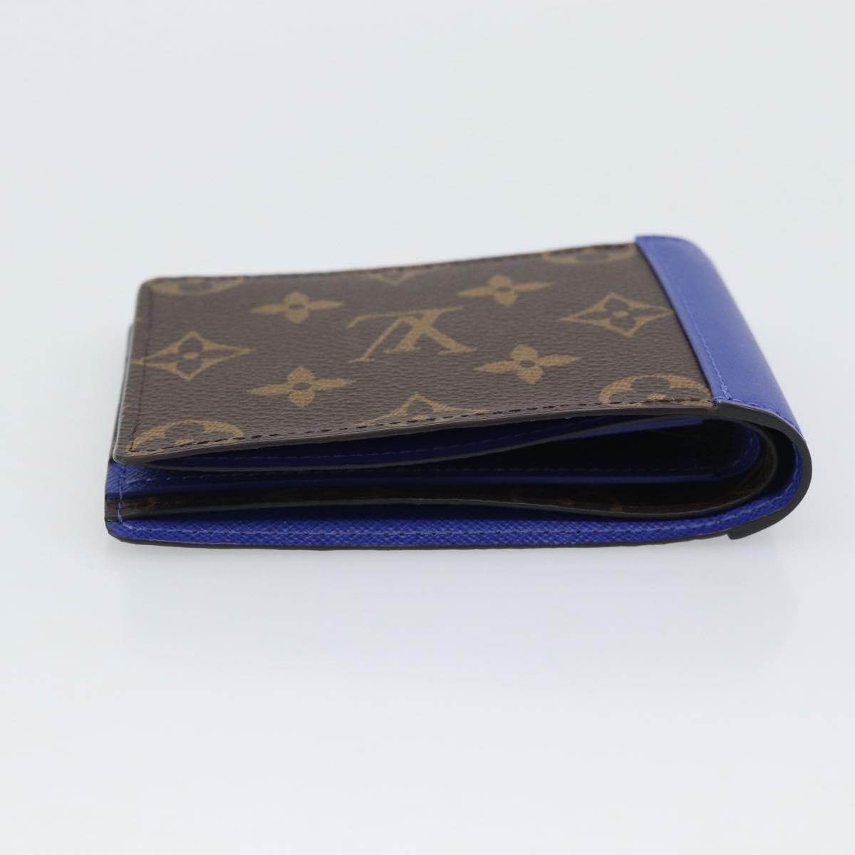 LOUIS VUITTON Monogram Macassar Portefeuille Multipull Wallet Blue Auth 192469M