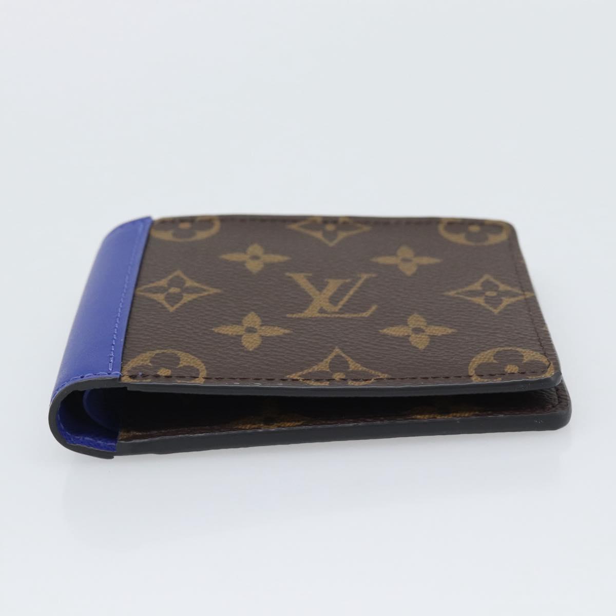 LOUIS VUITTON Monogram Macassar Portefeuille Multipull Wallet Blue Auth 192469M