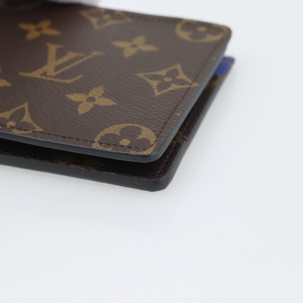 LOUIS VUITTON Monogram Macassar Portefeuille Multipull Wallet Blue Auth 192469M