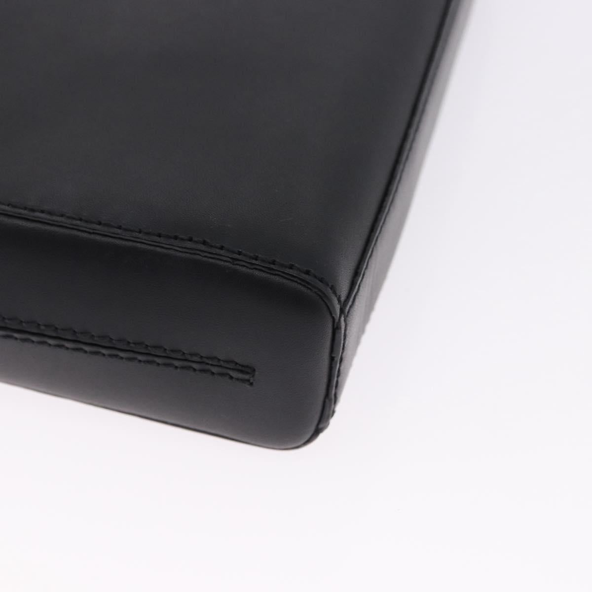 LOEWE Anagram Hand Bag Leather Black Silver Auth 192474V