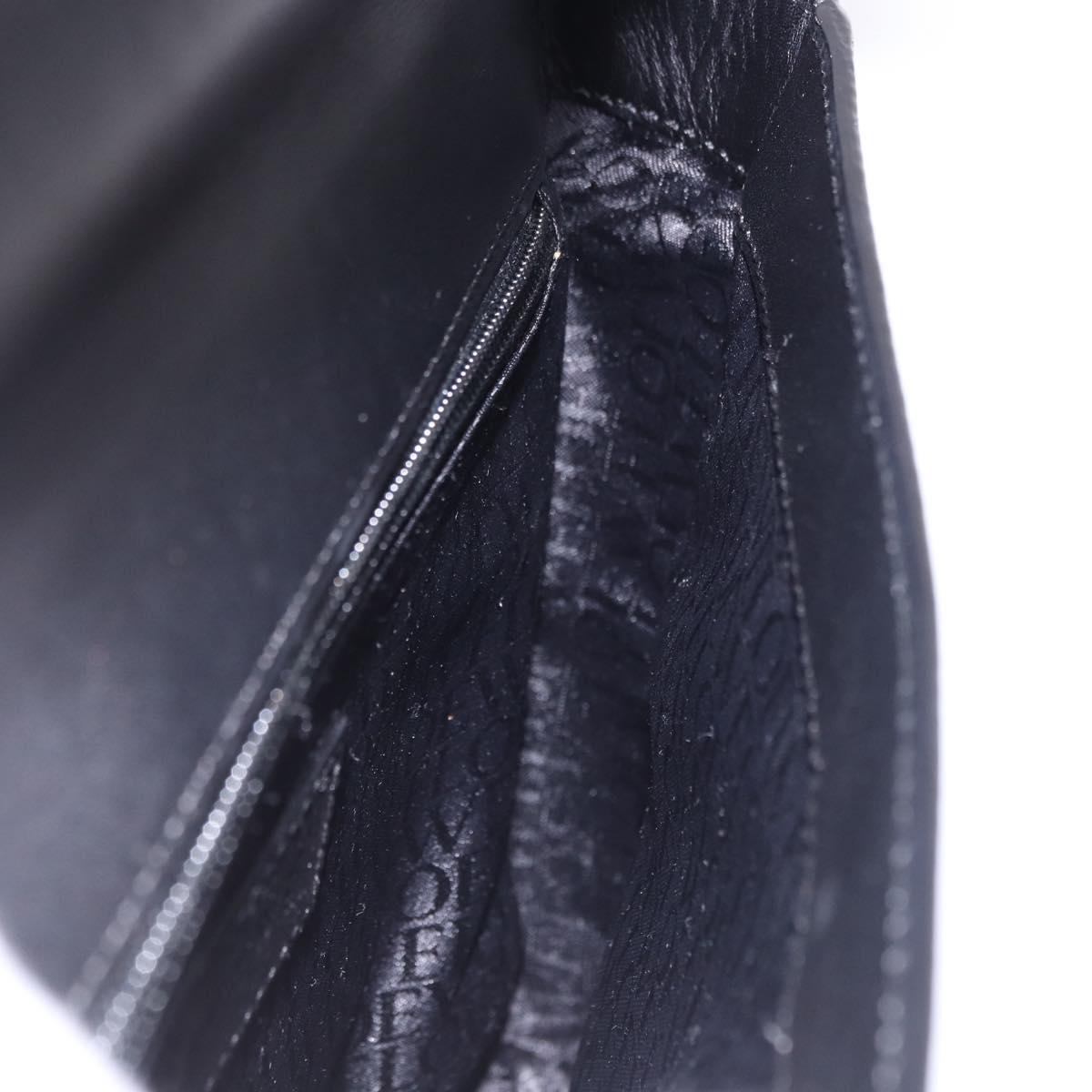 LOEWE Anagram Hand Bag Leather Black Silver Auth 192474V
