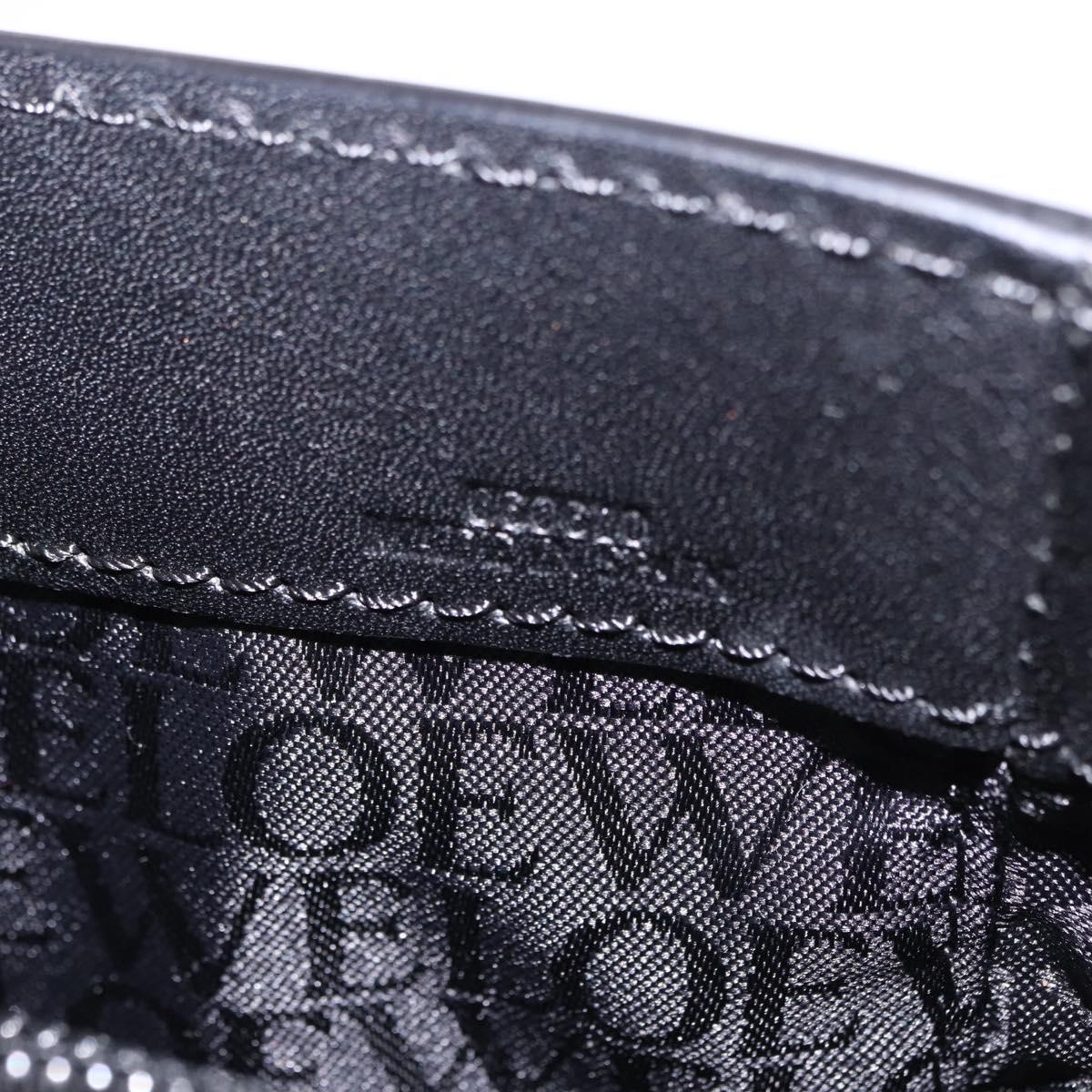 LOEWE Anagram Hand Bag Leather Black Silver Auth 192474V