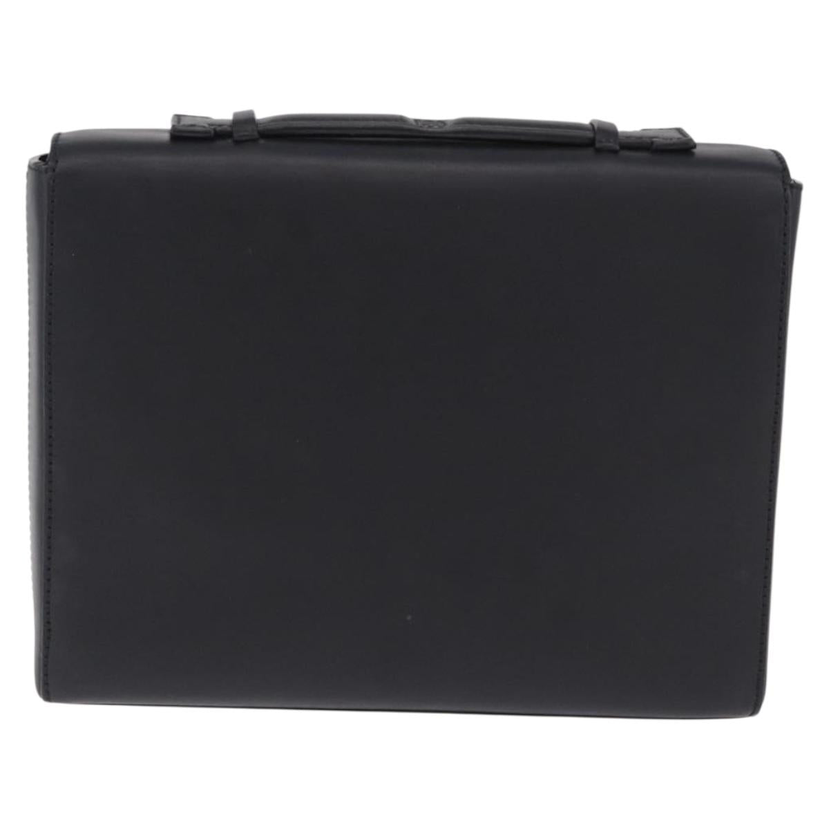 LOEWE Anagram Hand Bag Leather Black Silver Auth 192474V