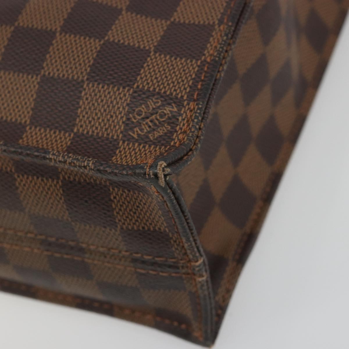 LOUIS VUITTON Damier Ebene Sac Plat Hand Bag N51140 LV Auth 192476V