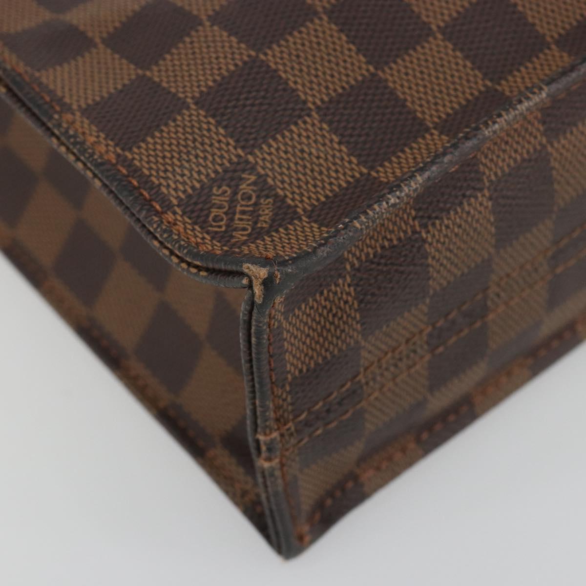 LOUIS VUITTON Damier Ebene Sac Plat Hand Bag N51140 LV Auth 192476V