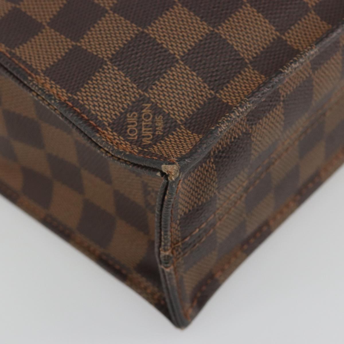 LOUIS VUITTON Damier Ebene Sac Plat Hand Bag N51140 LV Auth 192476V
