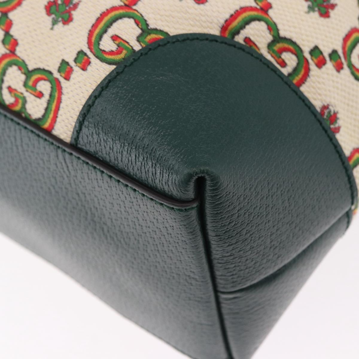 GUCCI Ofidia Tote Bag Canvas Green Gold 676681 Auth 192482V