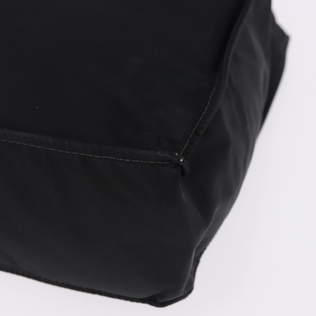 CHANEL Tote Bag Nylon Black Gold CC Auth 192486A