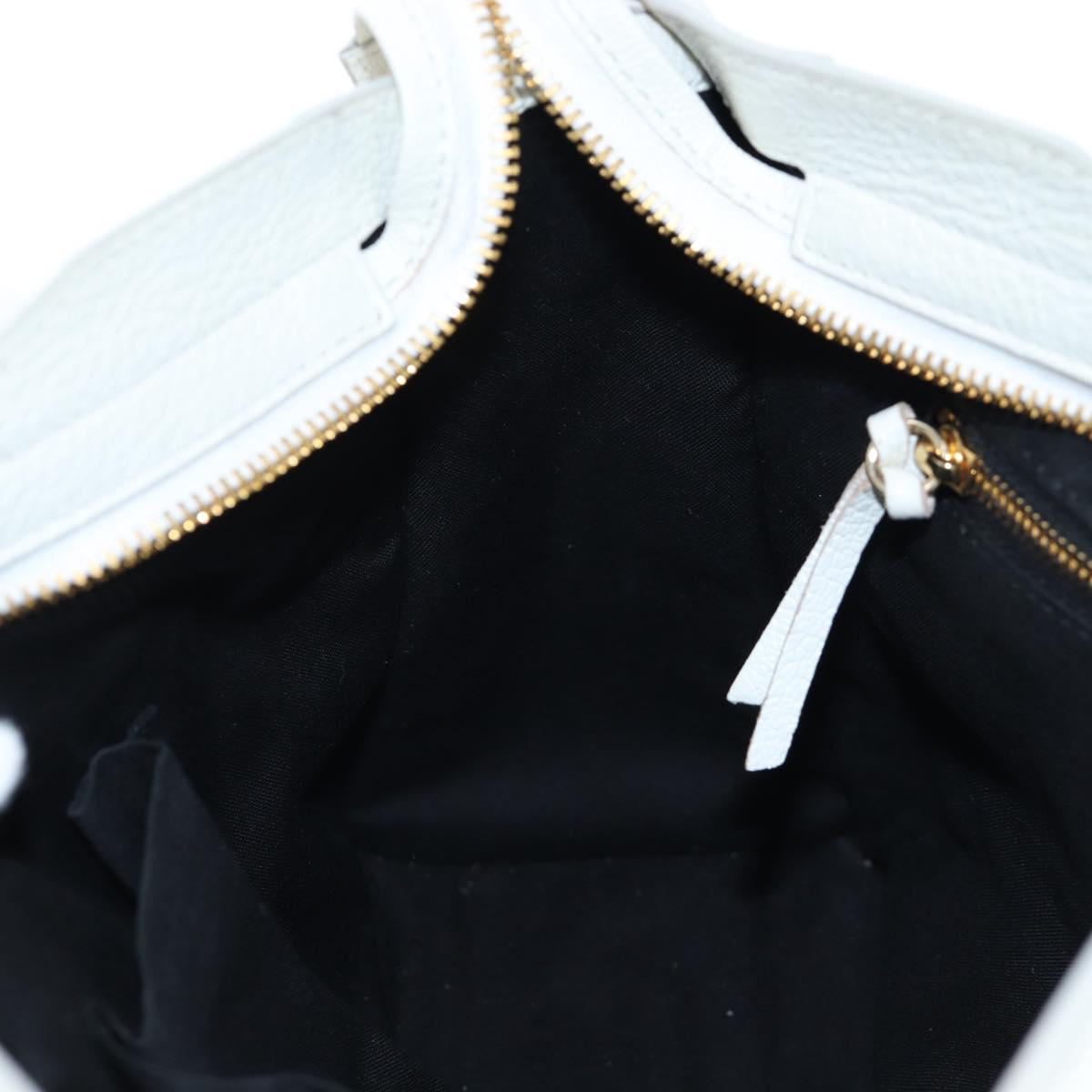 BALENCIAGA Classic Metallic Edge City Bag Leather 2way White 432831 Auth 192488M
