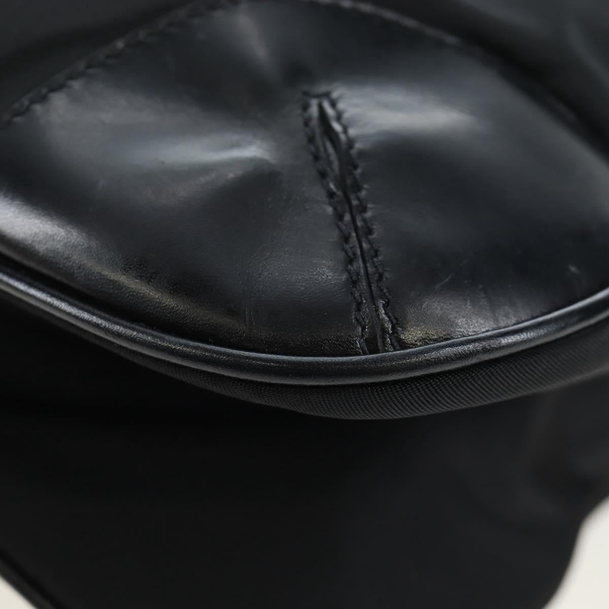 PRADA Shoulder Bag Nylon Black Silver Auth 192490V