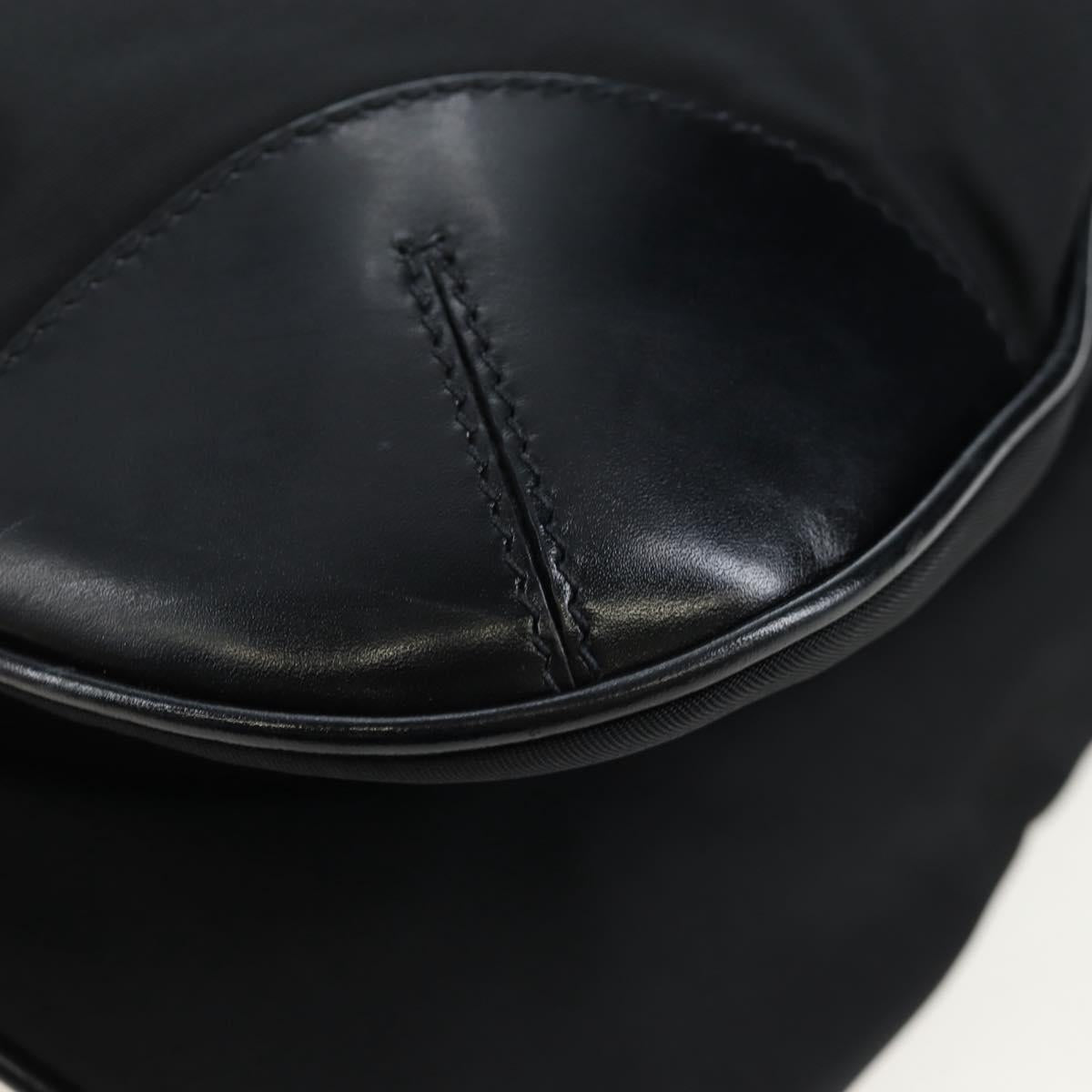 PRADA Shoulder Bag Nylon Black Silver Auth 192490V