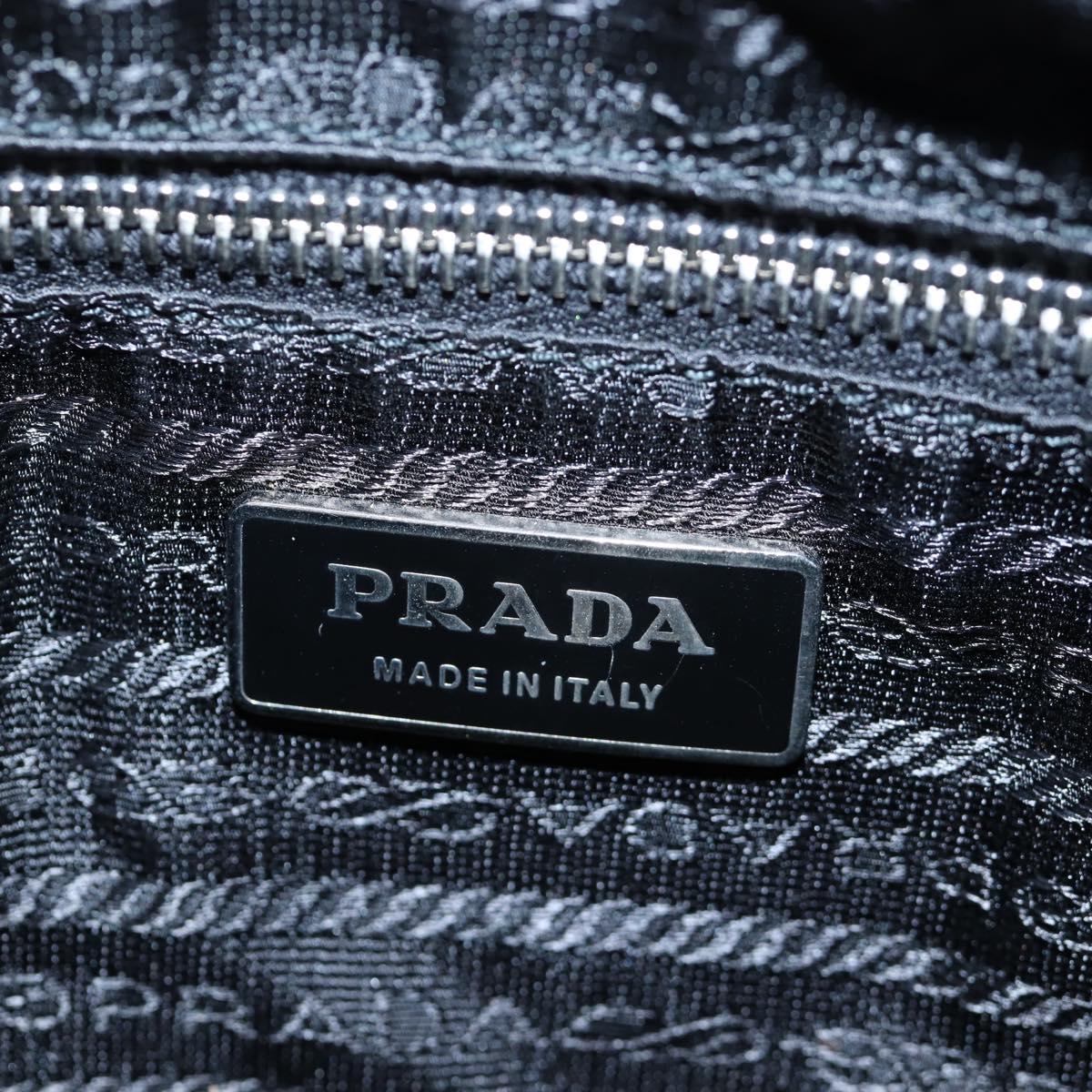PRADA Shoulder Bag Nylon Black Silver Auth 192490V