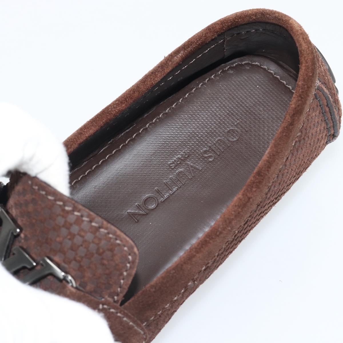 LOUIS VUITTON Monte Carlo line Driving Shoes Brown LV Auth 192495A