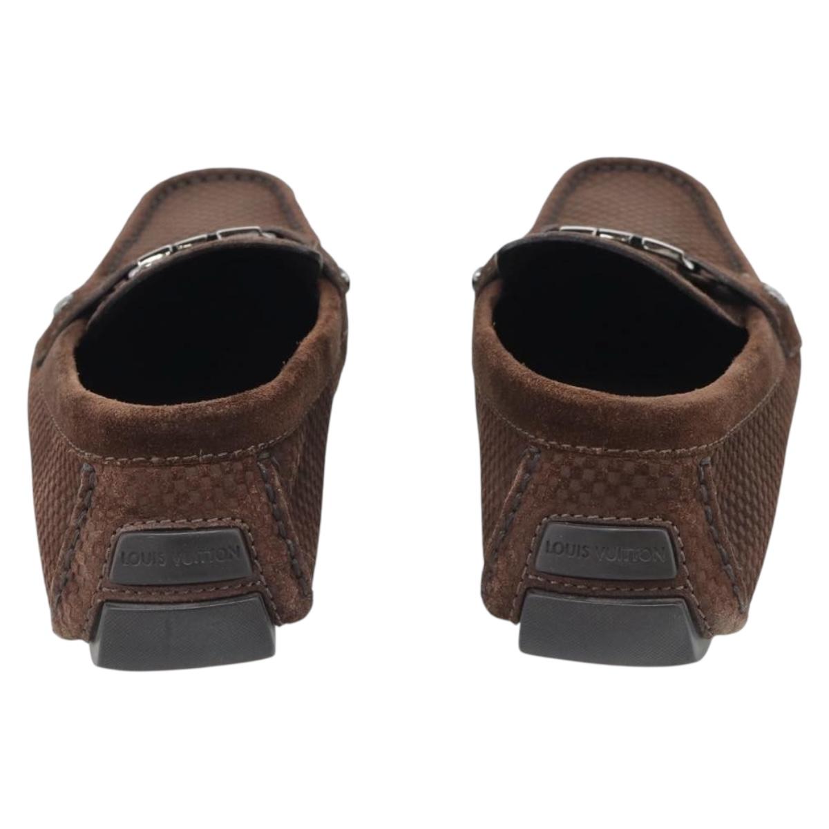 LOUIS VUITTON Monte Carlo line Driving Shoes Brown LV Auth 192495A