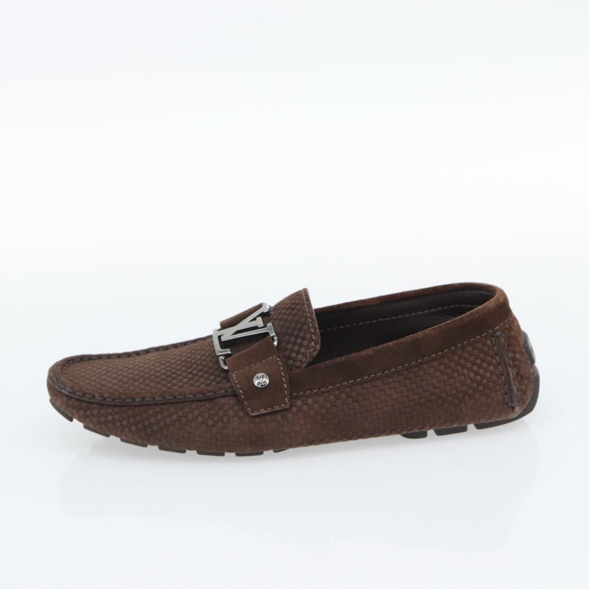 LOUIS VUITTON Monte Carlo line Driving Shoes Brown LV Auth 192495A