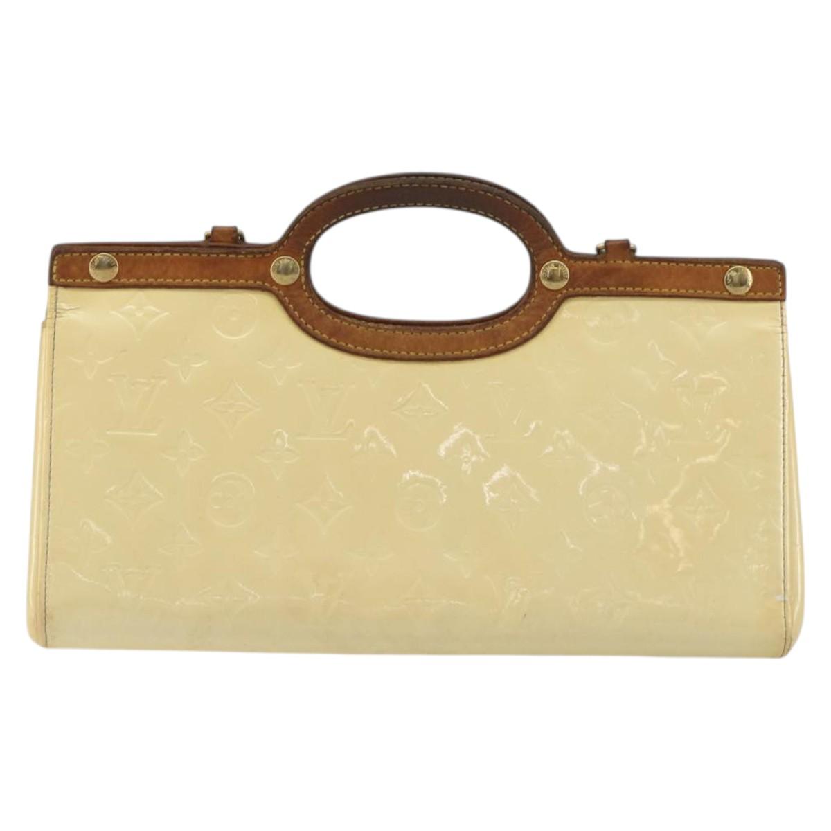 LOUIS VUITTON Monogram Vernis Roxbury Drive Hand Bag Perle M91374 LV Auth 192500