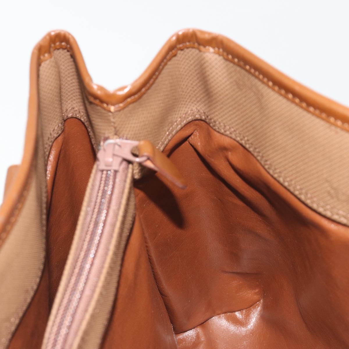Burberrys Nova Check Hand Bag Canvas Beige Gold Auth 192506