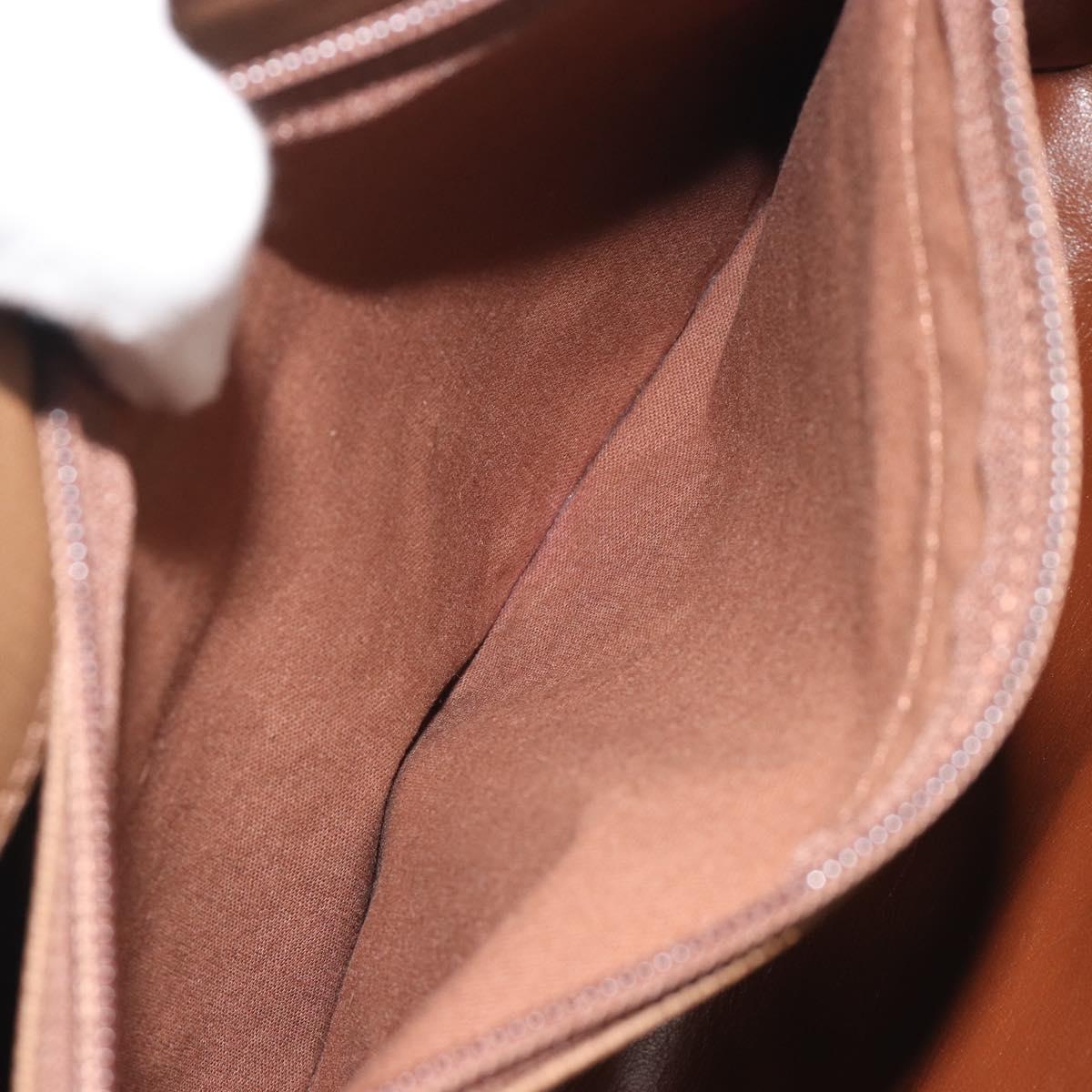 Burberrys Nova Check Hand Bag Canvas Beige Gold Auth 192506