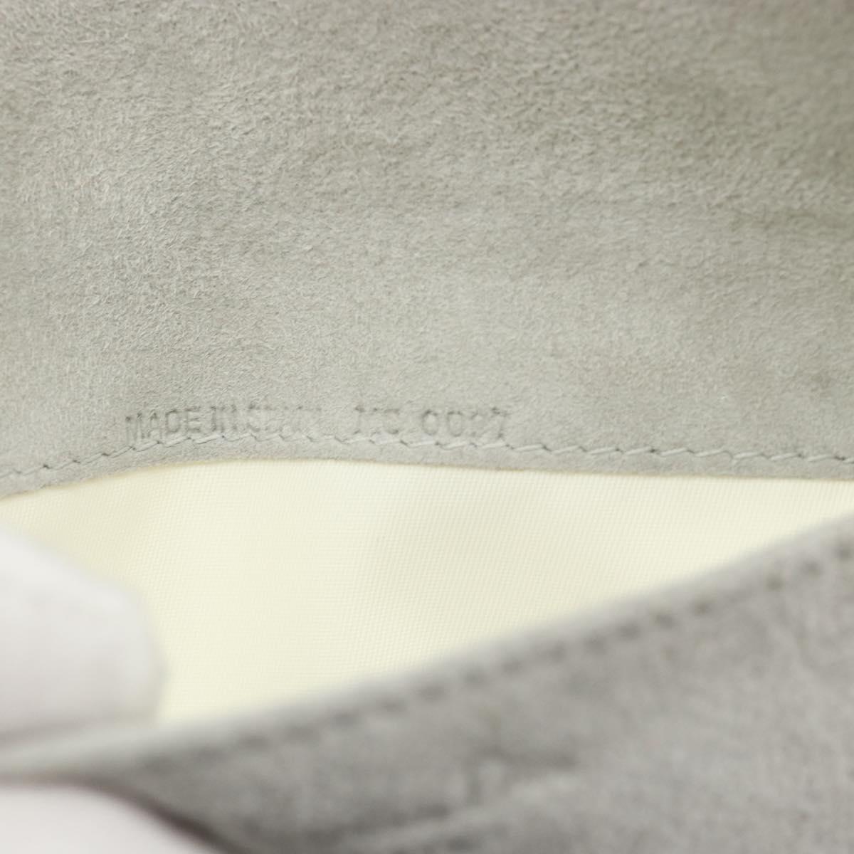 Christian Dior Trotter Canvas Roll Up Pouch White Silver Auth 192517A