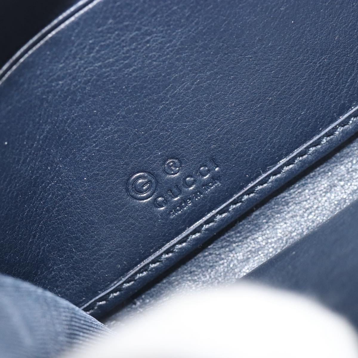 GUCCI Micro GG Canvas Guccissima Wallet Leather Navy Silver 544473 Auth 192518A