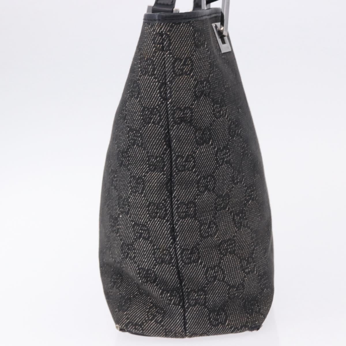 GUCCI GG Canvas Tote Bag Black Silver 31244 Auth 192522