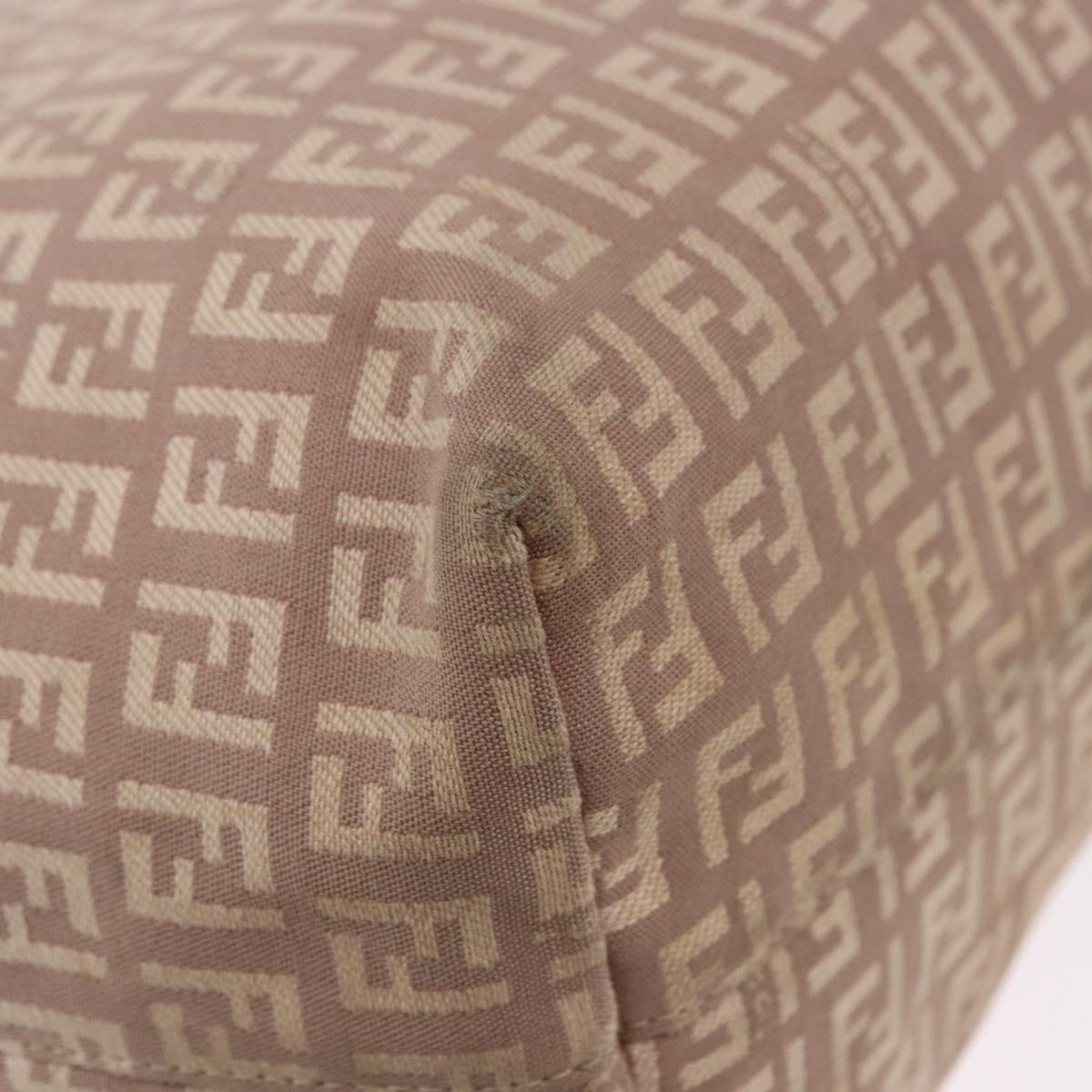 FENDI Zucchino Canvas Tote Bag Pink Gold Auth 192523