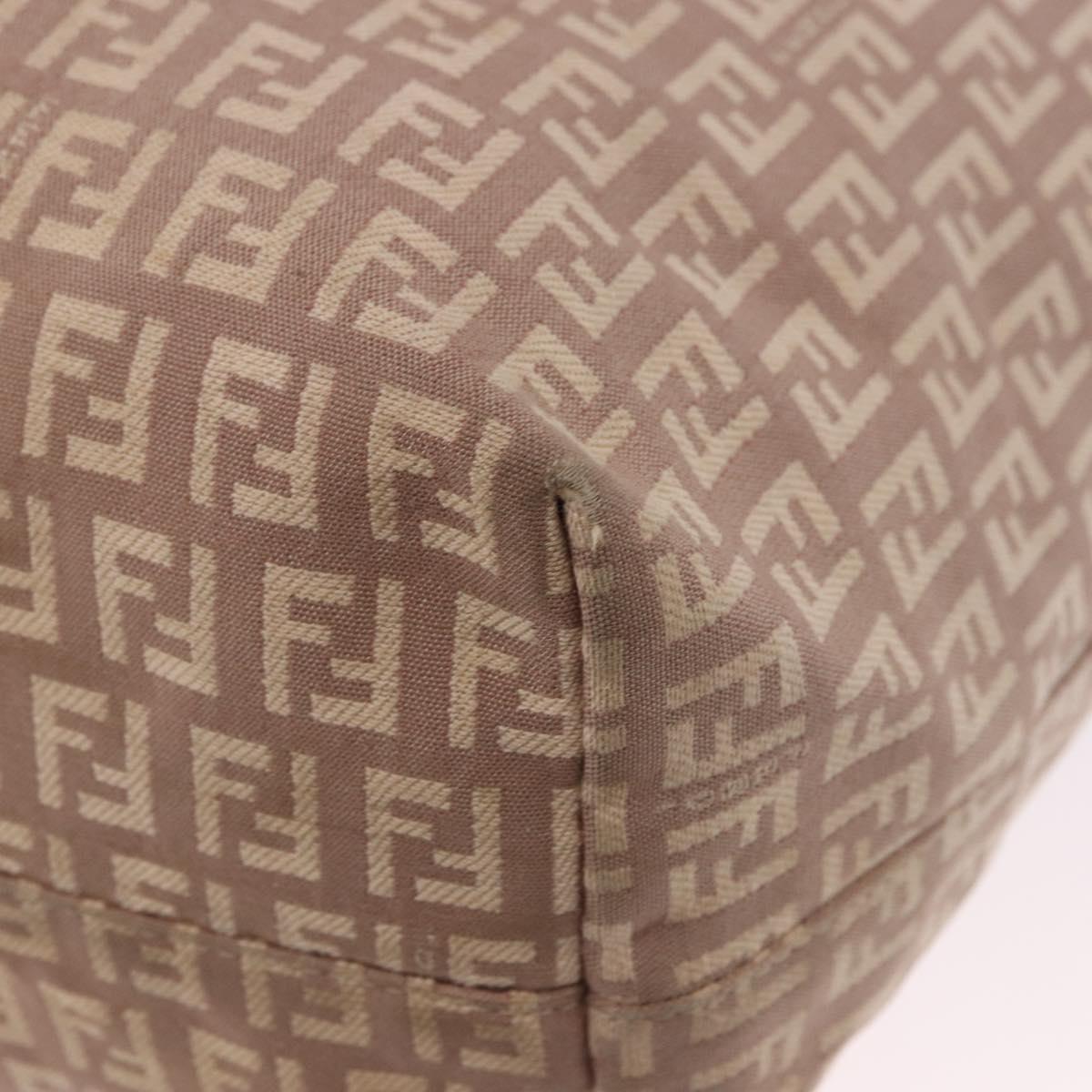 FENDI Zucchino Canvas Tote Bag Pink Gold Auth 192523