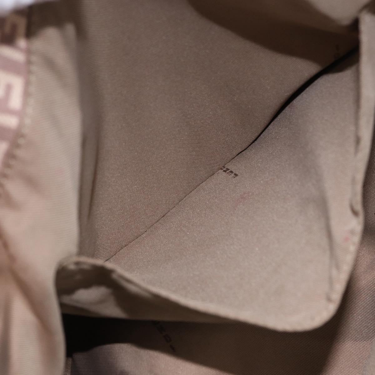 FENDI Zucchino Canvas Tote Bag Pink Gold Auth 192523