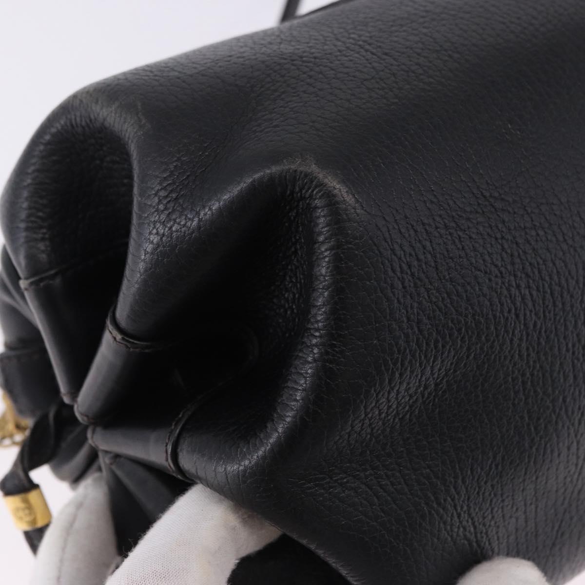 GUCCI Shoulder Bag Leather Black Gold 007 115 5770 Auth 192525