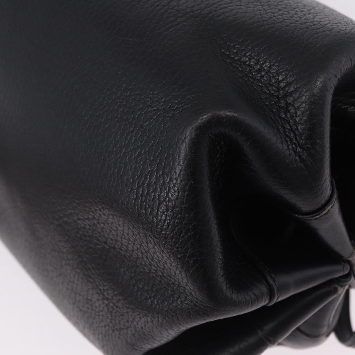 GUCCI Shoulder Bag Leather Black Gold 007 115 5770 Auth 192525