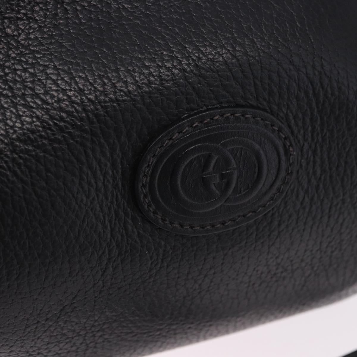 GUCCI Shoulder Bag Leather Black Gold 007 115 5770 Auth 192525