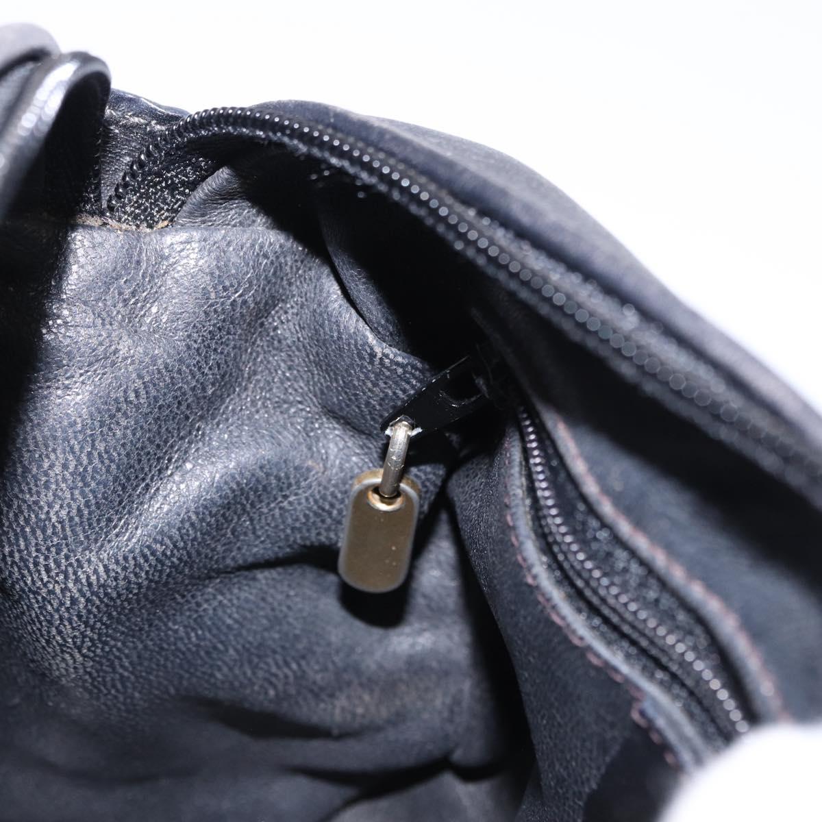 GUCCI Shoulder Bag Leather Black Gold 007 115 5770 Auth 192525