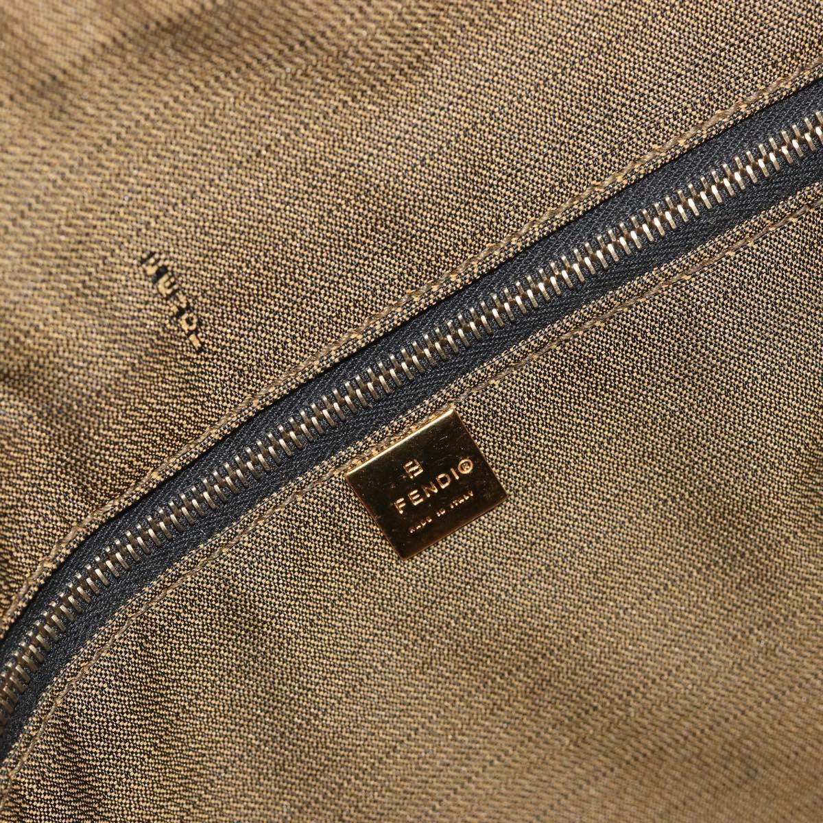 FENDI Zucca Canvas Hand Bag Black Brown Auth 192526A