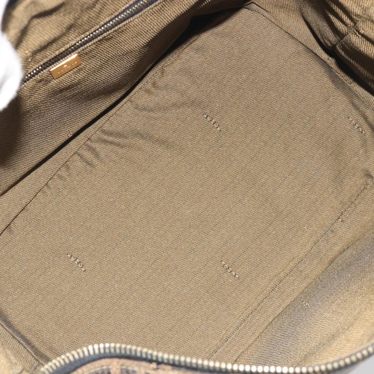 FENDI Zucca Canvas Hand Bag Black Brown Auth 192526A