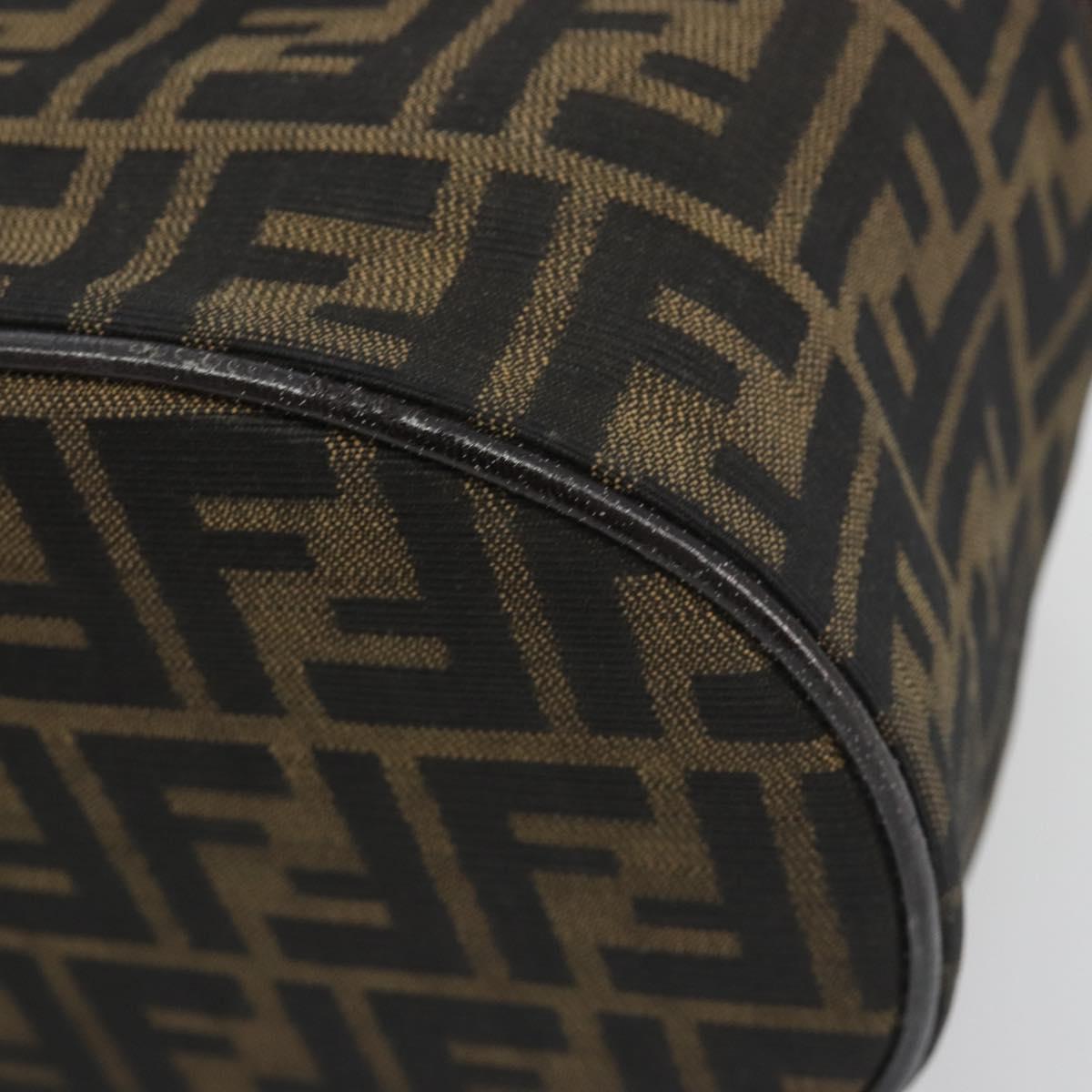 FENDI Zucca Canvas Vanity Bag Brown Black Auth 192527