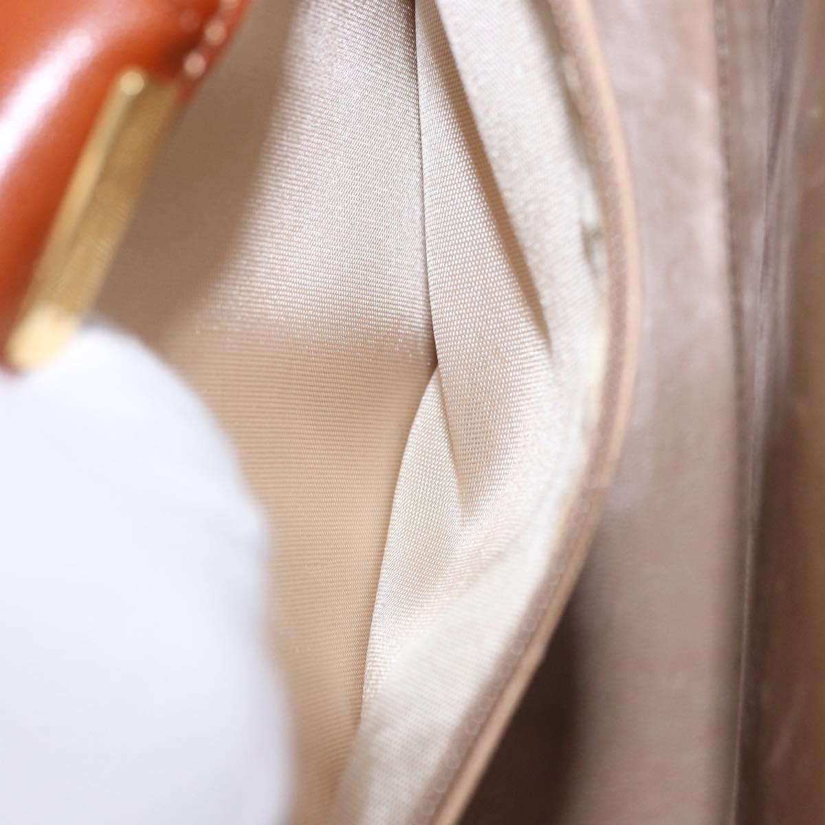 BALLY Hand Bag Leather Brown Gold Auth 192529