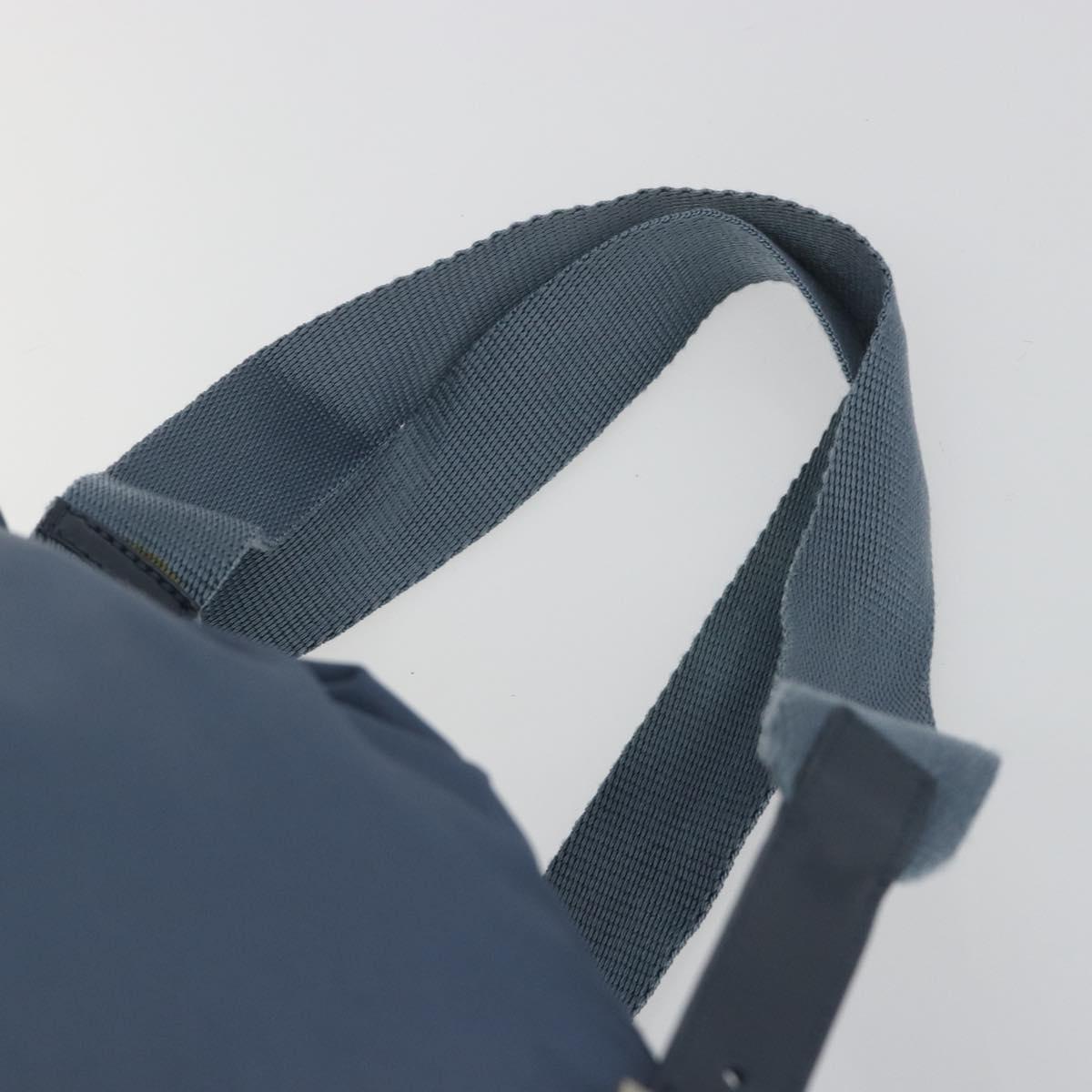 PRADA Backpack Nylon Light Blue Silver Auth 192533