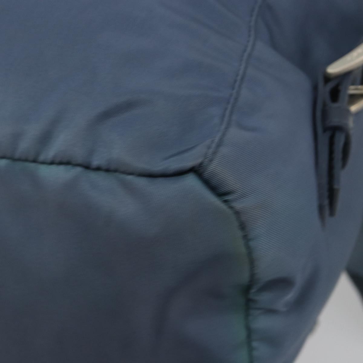 PRADA Backpack Nylon Light Blue Silver Auth 192533
