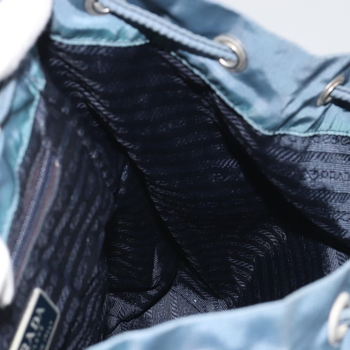 PRADA Backpack Nylon Light Blue Silver Auth 192533