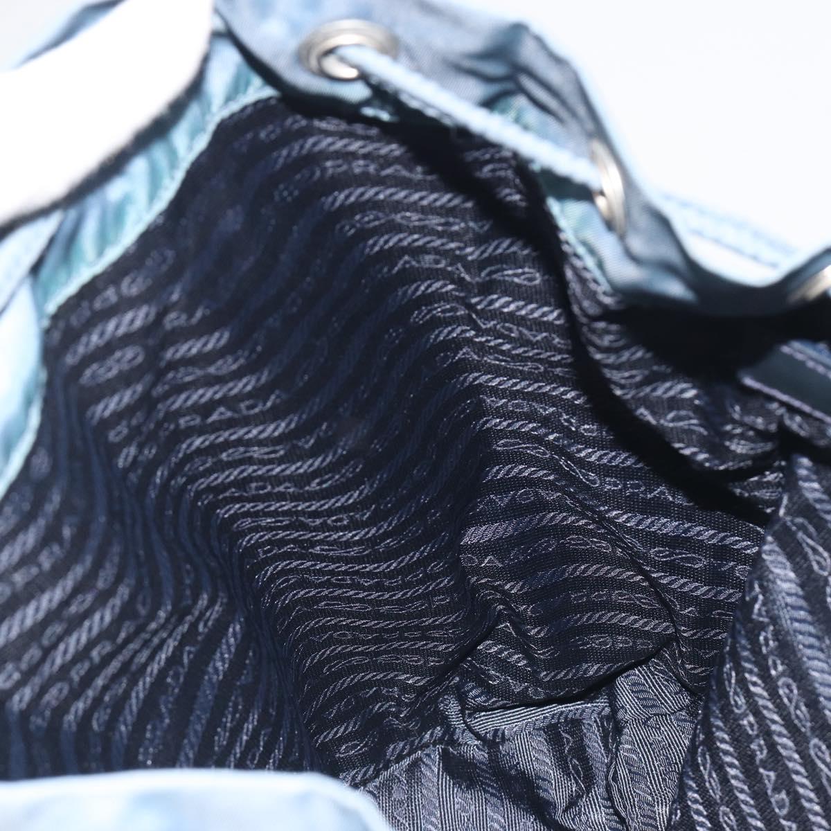 PRADA Backpack Nylon Light Blue Silver Auth 192533