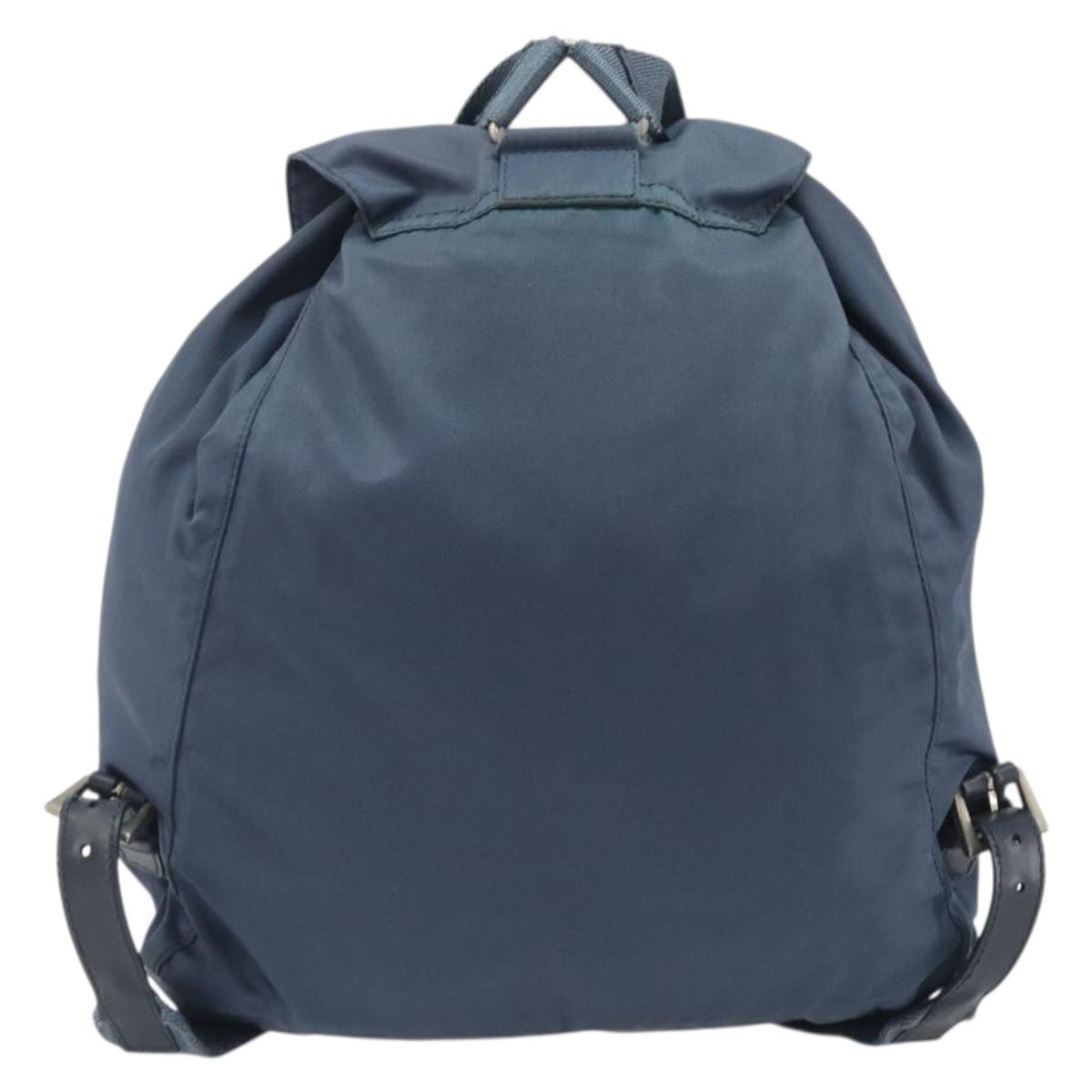 PRADA Backpack Nylon Light Blue Silver Auth 192533