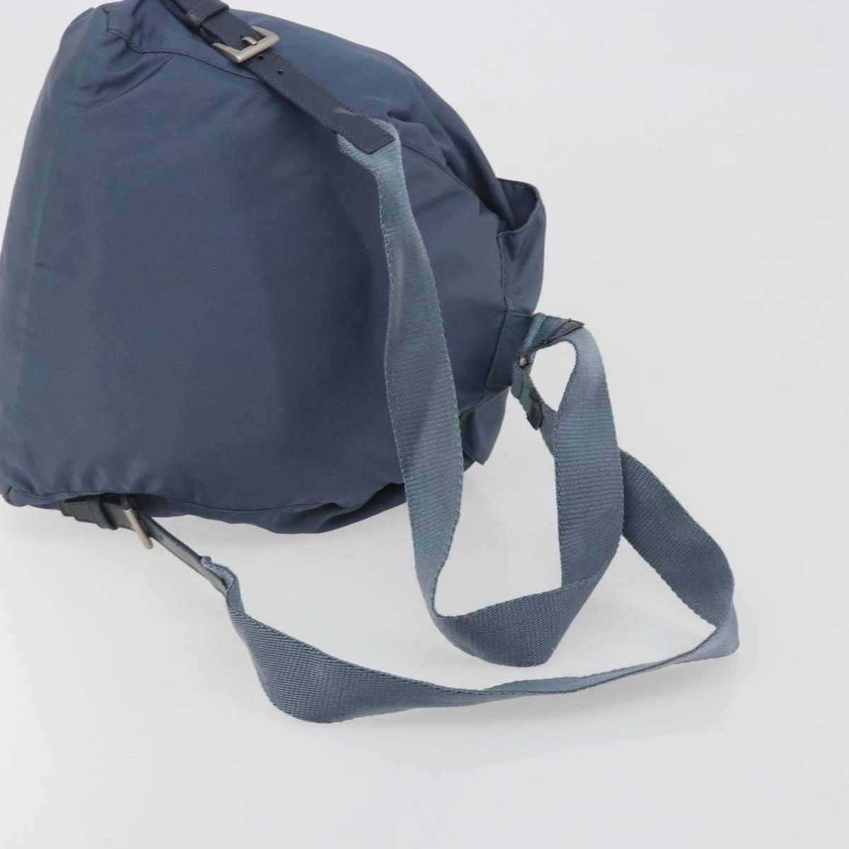 PRADA Backpack Nylon Light Blue Silver Auth 192533
