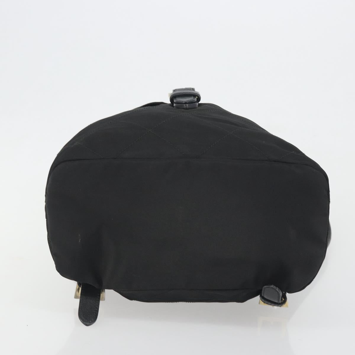 PRADA Quilted Backpack Nylon Black Gold Auth 192534