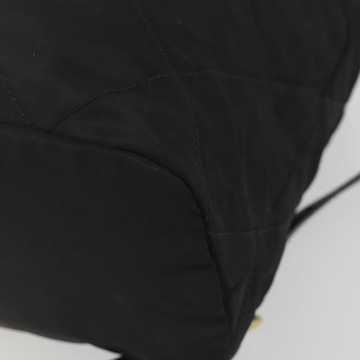PRADA Quilted Backpack Nylon Black Gold Auth 192534