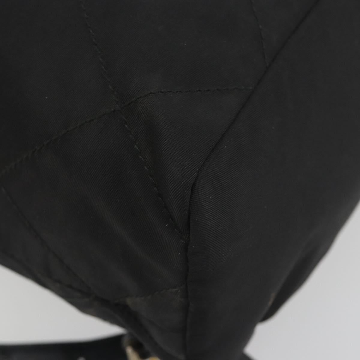 PRADA Quilted Backpack Nylon Black Gold Auth 192534